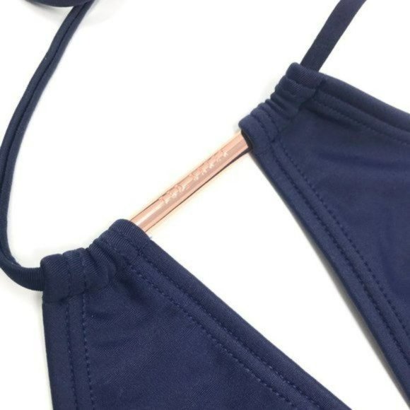 TED BAKER Pikaa Plunging Halter Swimsuit Navy Blue NEW w/Tags Size 6 - Picture 5 of 7